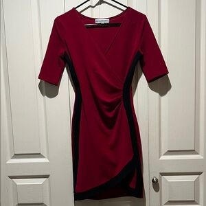 White House Black Market Burgundy Asymmetrical Dress